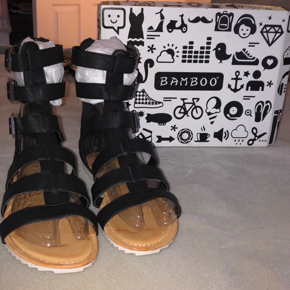 Bamboo Black Sandals!